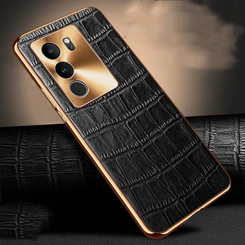 Роскошная задняя крышка из натуральной кожи для VIVO S17 Pro