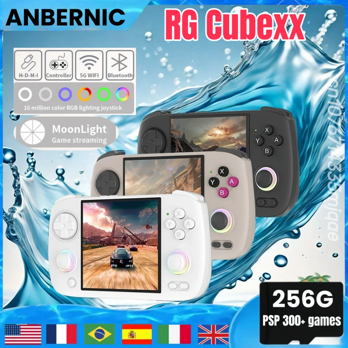 Портативная игровая консоль ANBERNIC RG CubeXX с экраном 3 95 дюйма IPS 720*720 Linux WIFI Bluetooth HD