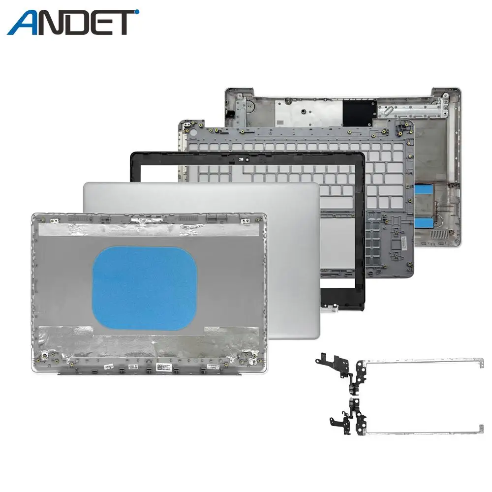 

Новинка для ноутбука Dell Inspiron 15 5000 5570 5575 LCD задняя верхняя крышка задняя крышка передняя панель Упор для рук петли нижний чехол серебристый ...