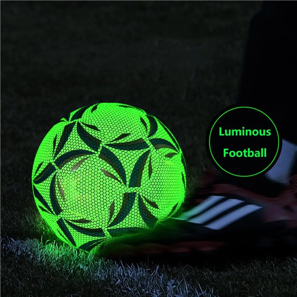 

Reflective Soccer Night Glowing Indoor Outdoor Official Luminous Soccers PU Fluorescent Street Training Balls Adult