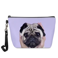cool pug print fashion makeup bag party travel lightweight toiletries organizer multifunctional female cosmetic bag