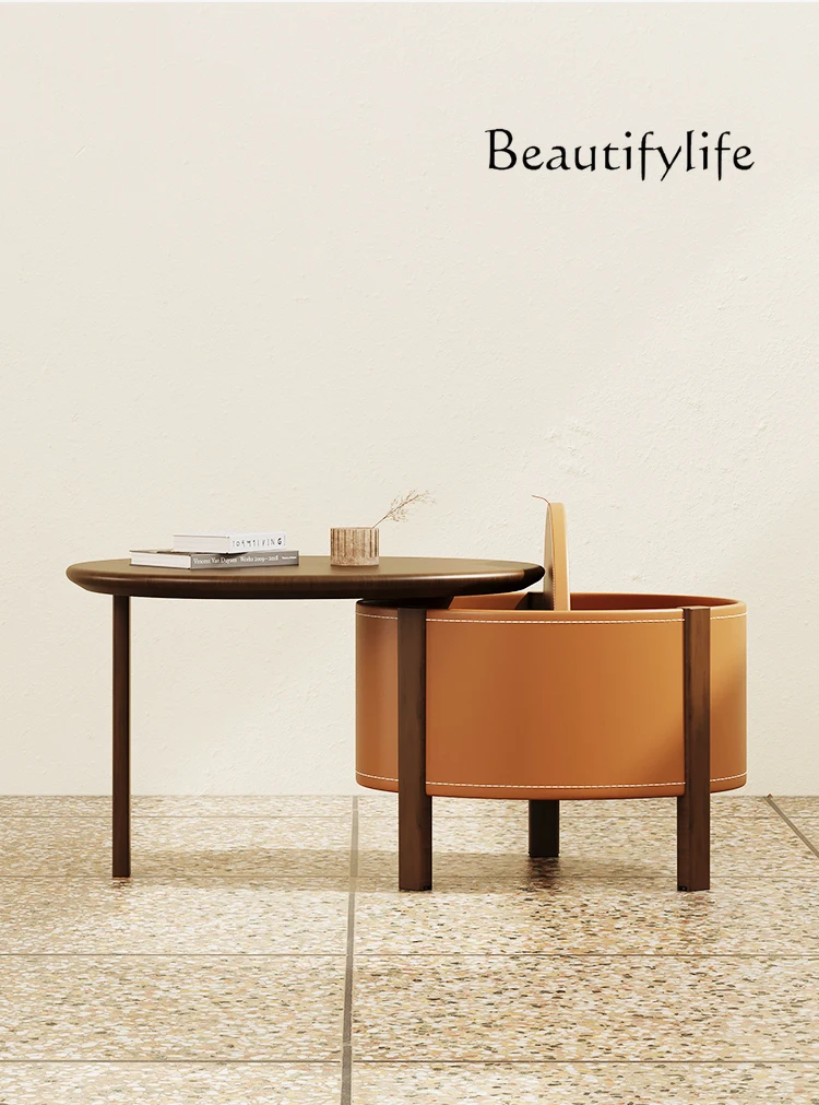 Дизайнерский кофейный столик Xiaoli из массива дерева для маленькой квартиры