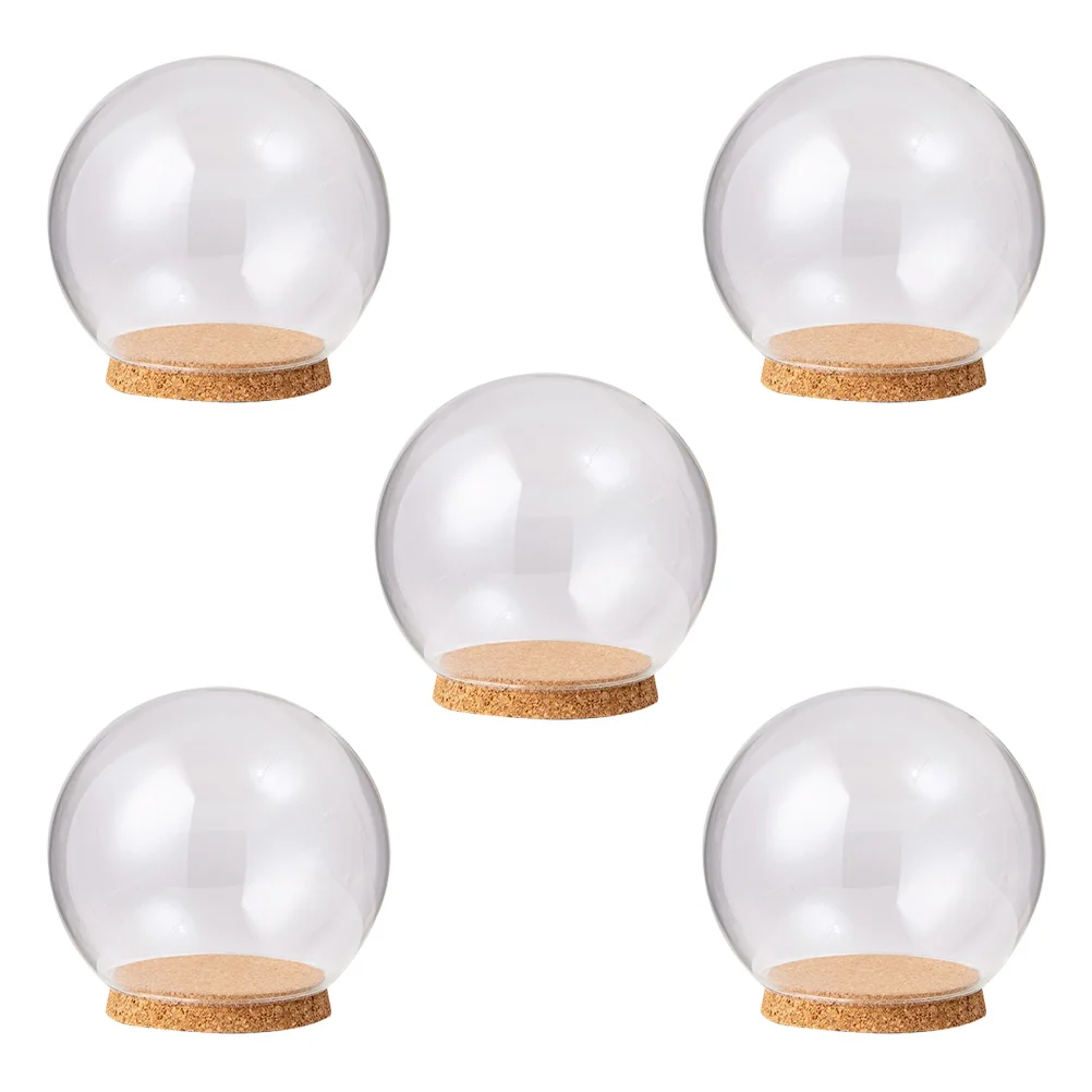 

Dome Cover Flower Cake Display Cloche Mini Bell Jar Immortal Hood Base Globe Clear Dessert Snow Terrarium Decor Plate Box