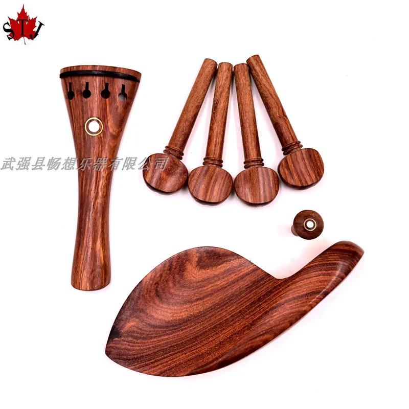 

1 set High quality 4/4 3/4 violin rosewood accessories parts fittings,Tailpiece+Tuning pegs+Endpins+Chin rest/Chin Holder