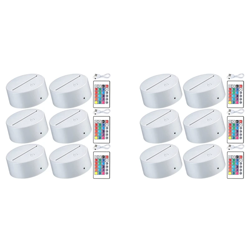 

30 Pieces 3D Night LED Light Lamp Base 16 Colors Base, Decorative Light Lamp Base For Acrylic And Resin Glass (White)