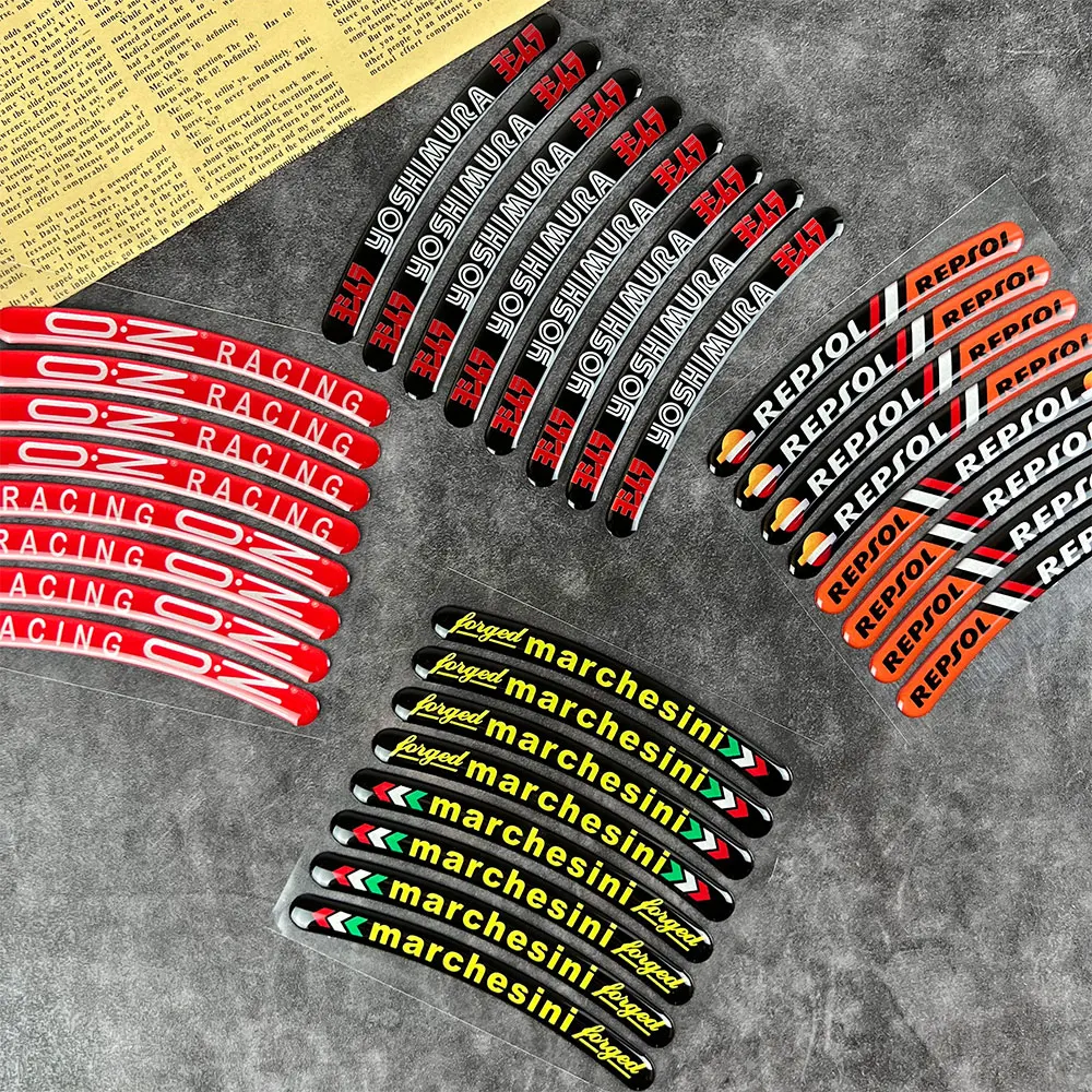 3D гелевая мотоциклетная наклейка светоотражающая полосатая лента с ободом для