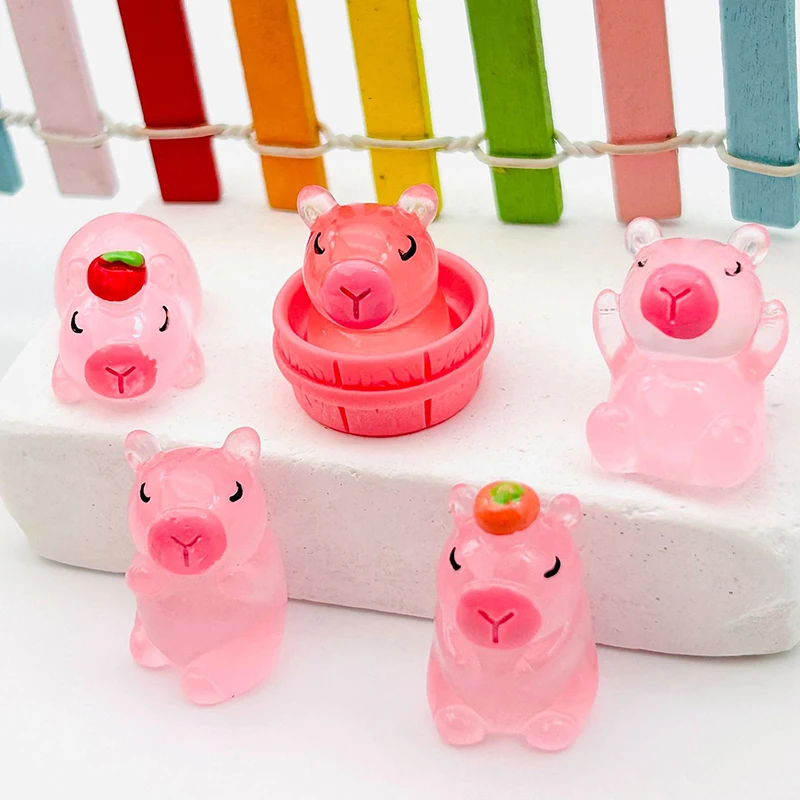 Светящаяся розовая капибара украшение милые аксессуары сделай сам креативное