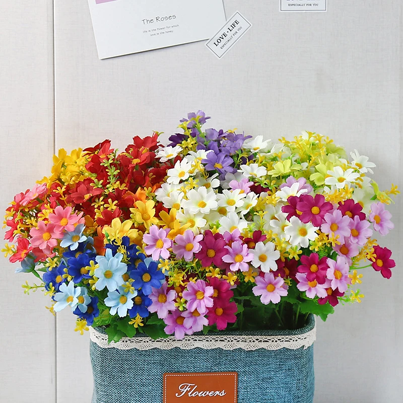 1 букет из 28 искусственных цветов искусственные шелковые орхидеи хризантемы