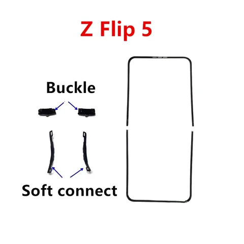 Полоски по краю для Samsung Galaxy Z Flip 6 5 4 3 F741 F731 F721 F711, средняя рамка, подставка, корпус, ремонтная часть + пряжка, соединение