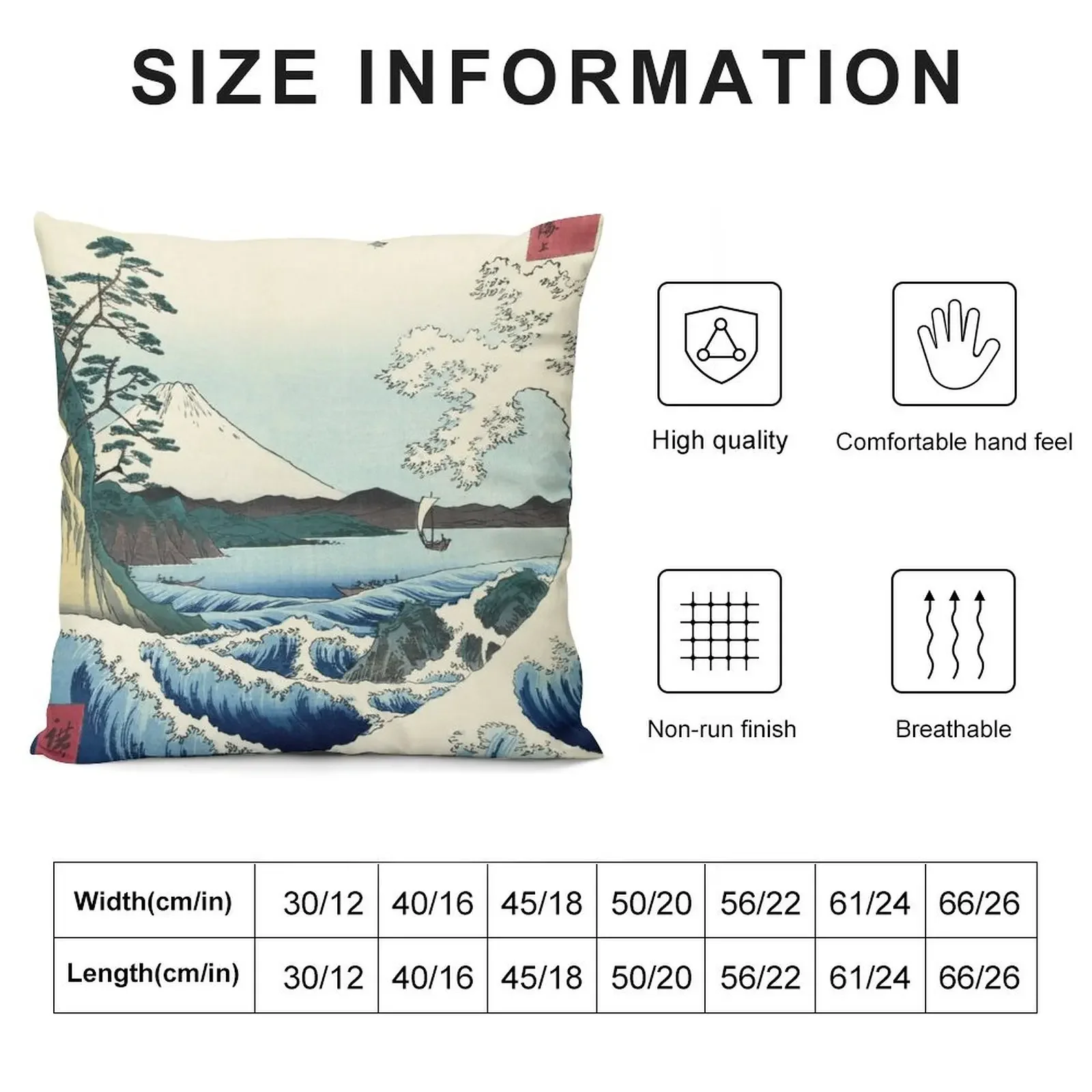 Чехол для подушки Utagawa Hiroshige - Seascape in Satta