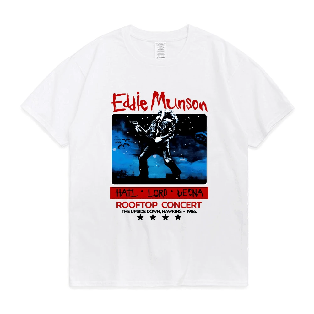 

Stranger Things 4 Eddie Munson Print T-shirts Hip Hop Harajuku Graphics Print T Shirt Short Sleeve Teen Trend Tees Streetwear