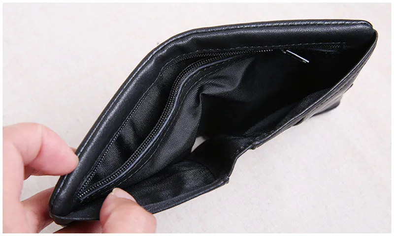 Fashion luxury Real leather men and women short hit color buckle handmade small wallet soft leather small fresh everyday wallet