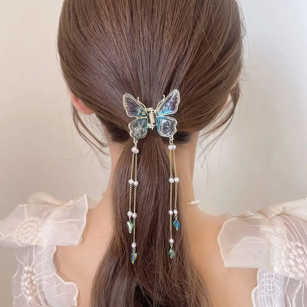 

Tassels Diamond For Women Ponytail Holder Butterfly Hair Claw Korean Style Hair Stick Hair Accessories Hair Crab Clip
