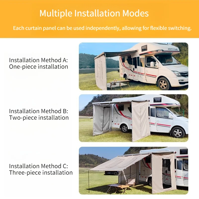 Фото C/B-Typ Wohnmobil-Seitensonnenschutzzelt Universelle Wohnmobil-Markise Mit Vollpresa Emma Набор 2,5м 3м 4м №3