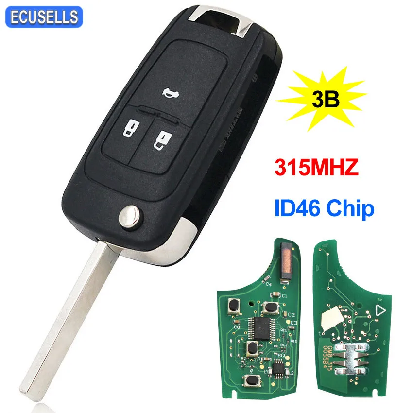 Ключ дистанционного управления для автомобиля 3 кнопки чип ID46 315 МГц Chevrolet Cruze Aveo