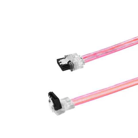 0,1 м/0,3 м/0,5 м/0,7 м/1 м SATA 6 Гб/с кабель, 90 градусов до 180 градусов SATA III 6 Гб/с кабель передачи данных с защелкой прозрачный розовый 50 см