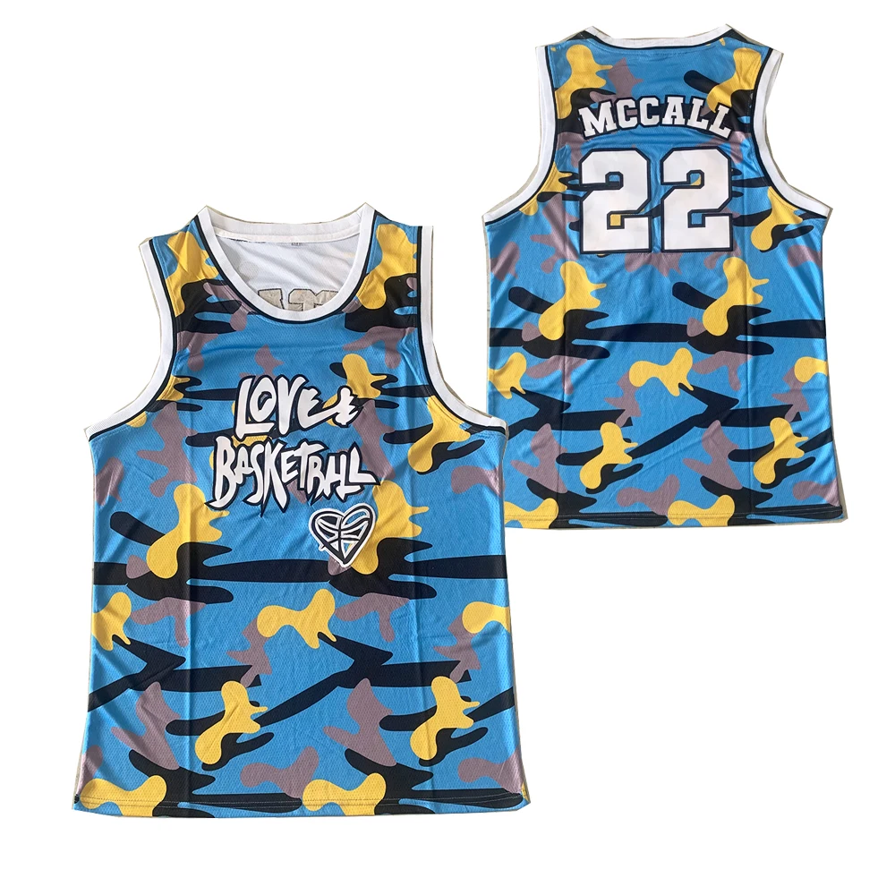 

BG Love basketball 22 McCALL jersey Embroidery sewing Outdoor sportswear Hip-hop culture movie summer jerseys 2021 new style