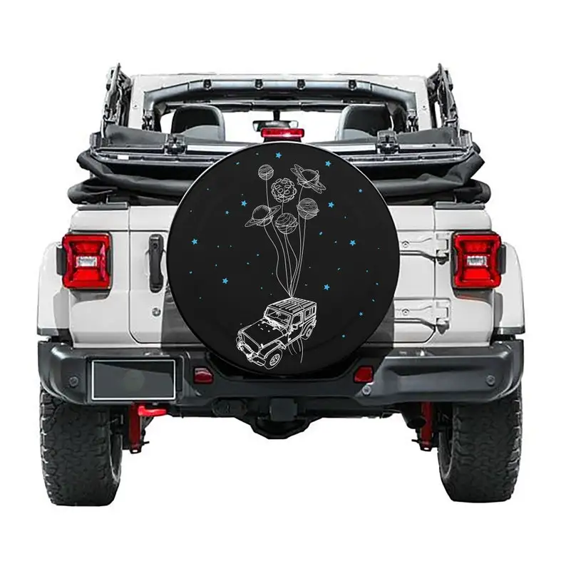 

Planets & Car Tire Cover - Custom Spare Tire Cover for Jeep Wrangler 2018 to 2021, Jeep Liberty, Bronco, RV - with Backup Camera
