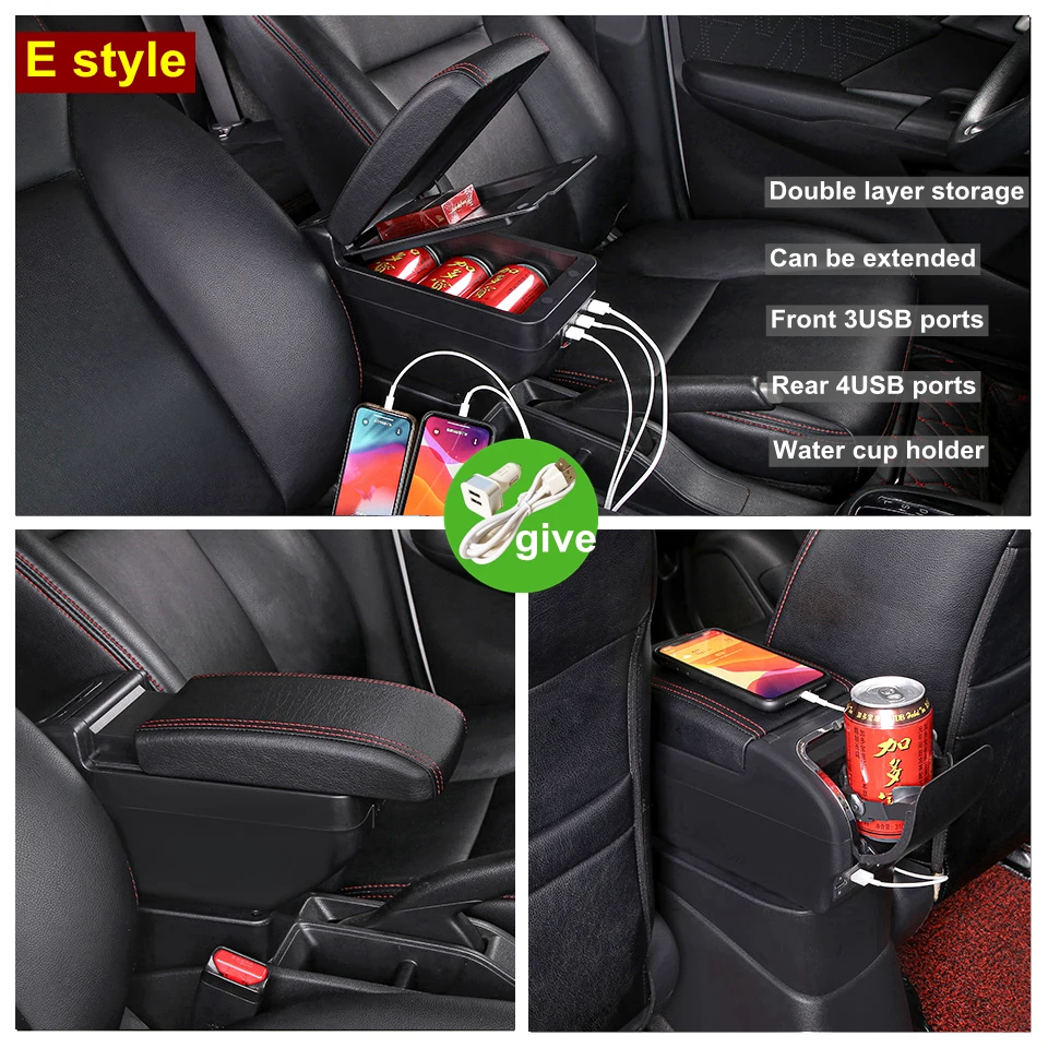 Для Hyundai Elantra Touring i30 i30cw подлокотник коробка 2007-2011 Двухслойный Кожаный центральный
