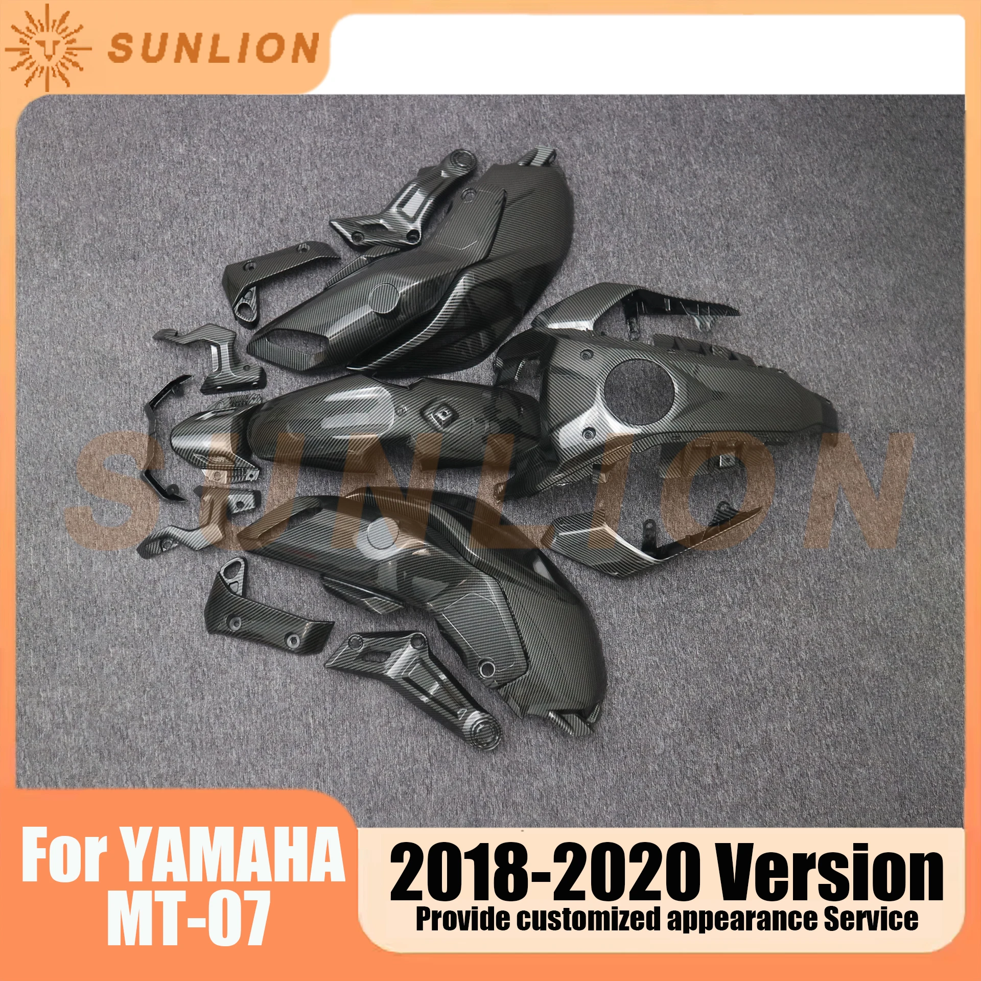 Для YAMAHA MT-07 MT07 2018 - 2020 из углеродного волокна окрашенный внешний вид Полный