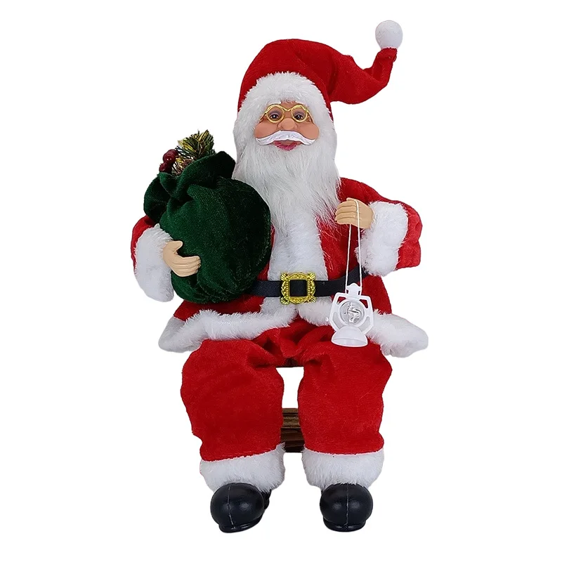 

Cute Christmas Decor Standing Santa Claus Doll Table Office Ornement Xmas Decoration