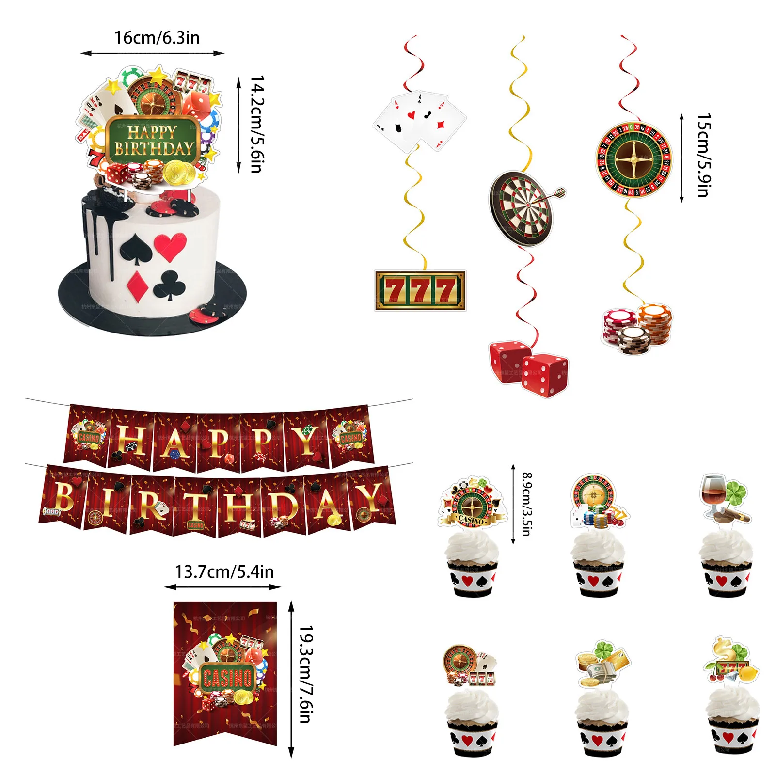 Казино аксессуары для украшения дня рождения казино вечеринки Лас-Вегаса покер с