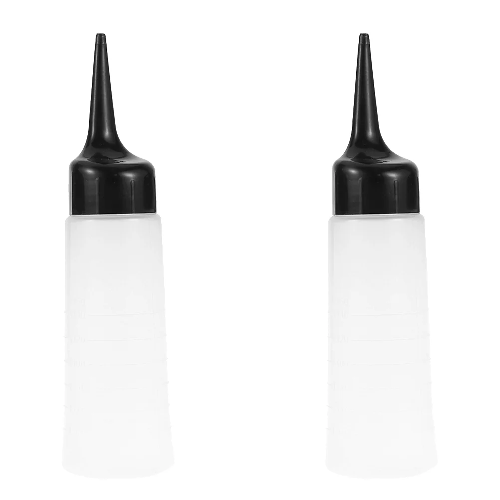 

2 Hair Coloring Bottles Squeeze Applicator Bottles Containers with Scale for Hair Coloring Dyeing