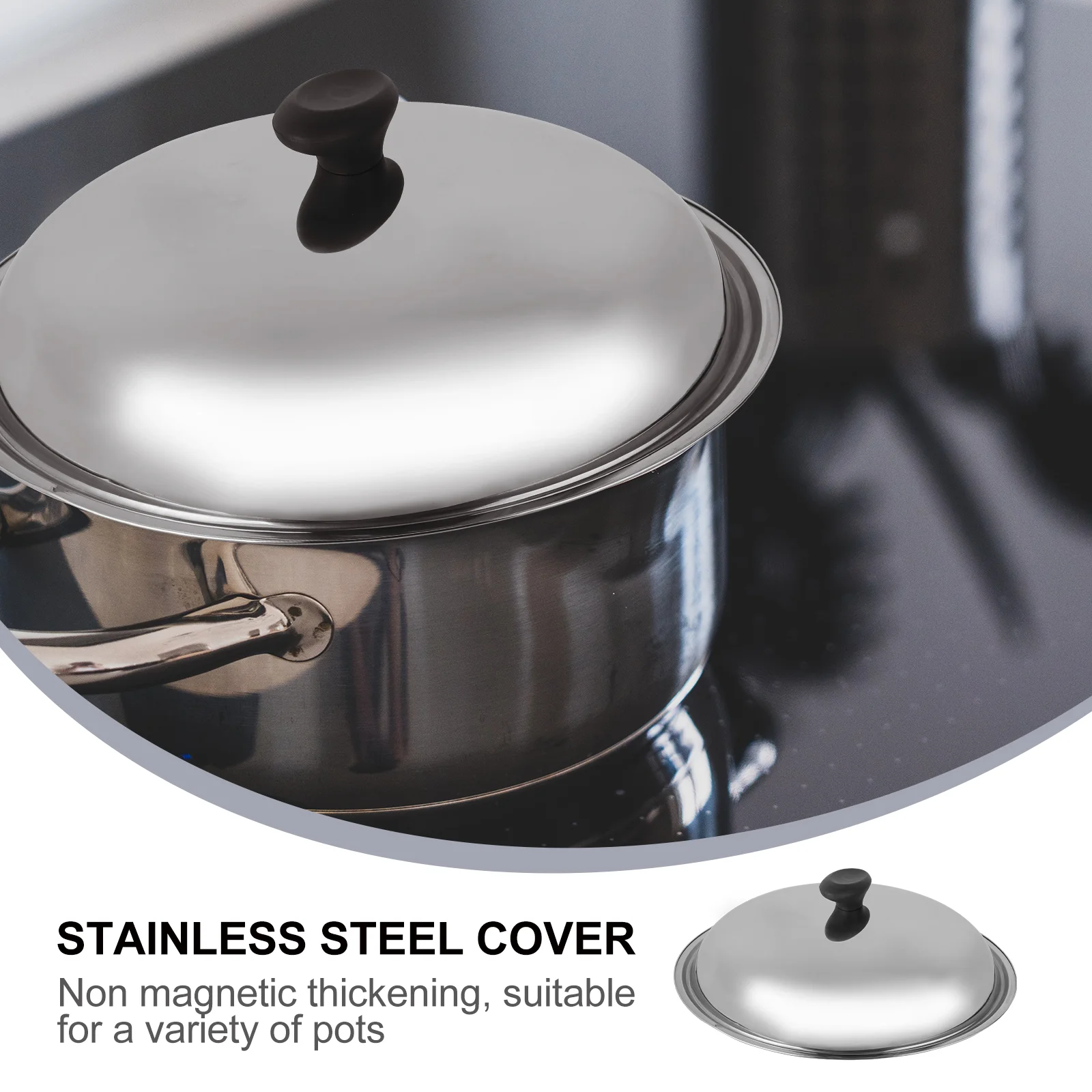 

Lid Pot Cover Pan Universal Lidssteel Stainless Frying Replacement Pots Pans Cooking Domewok Cookware Skillet Inch Splashing