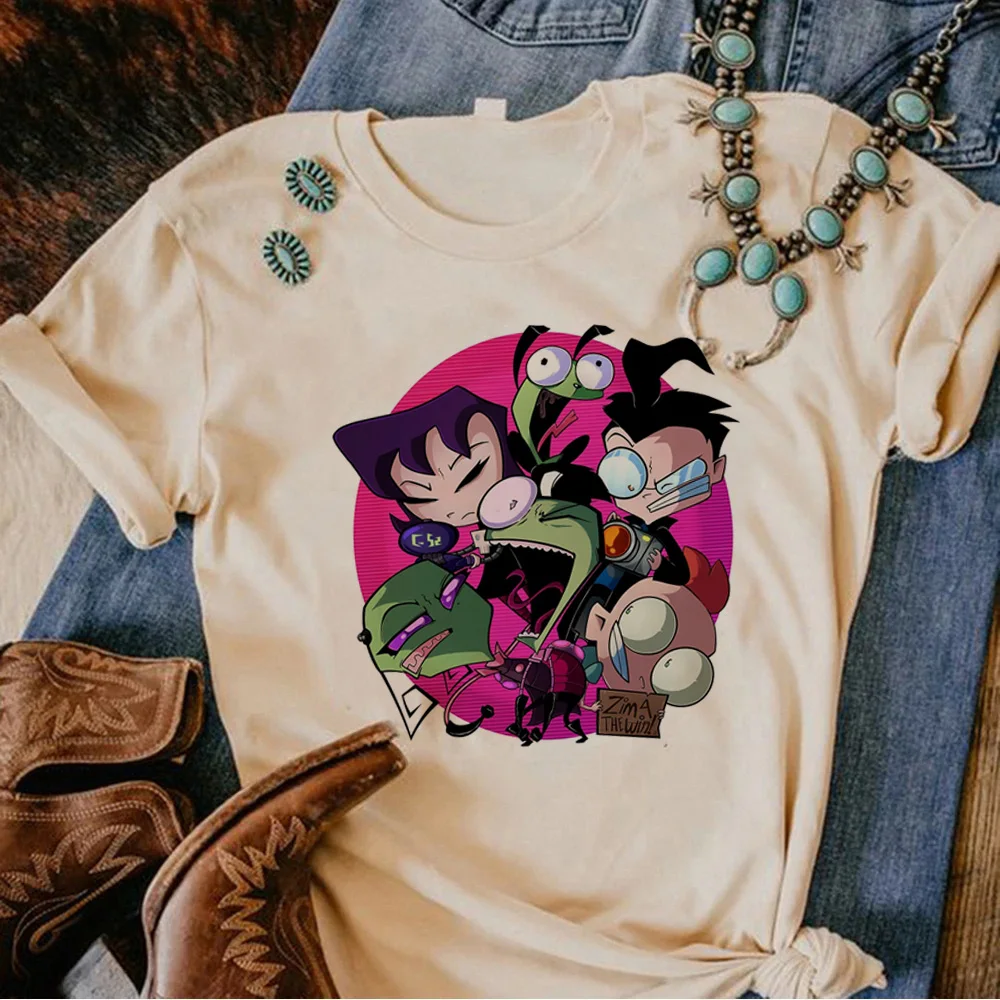 Футболки Invader Zim женский летний дизайнерский топ из аниме женская одежда