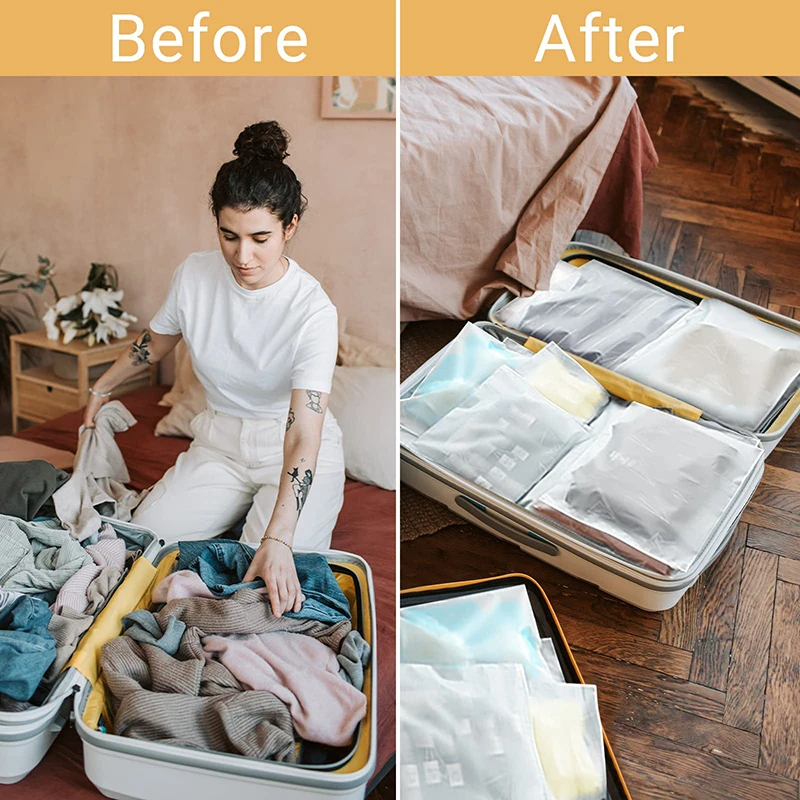 10 шт. прозрачная сумка на молнии для одежды полиэтиленовая портативная