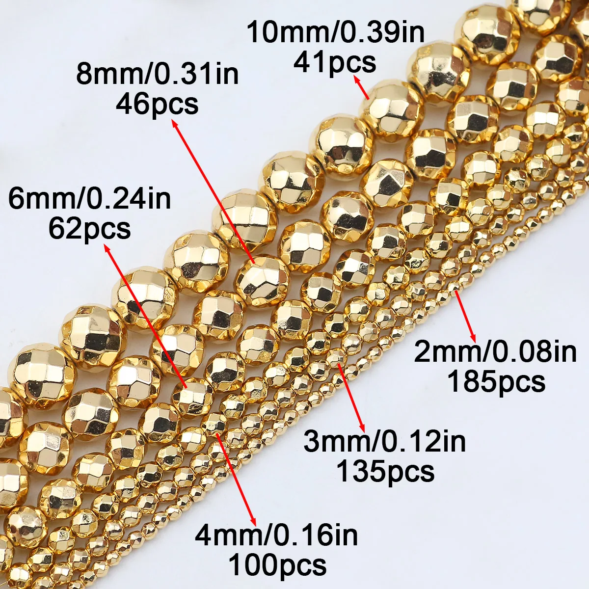 Круглые бусины из гематита для изготовления ювелирных изделий 2-10 мм