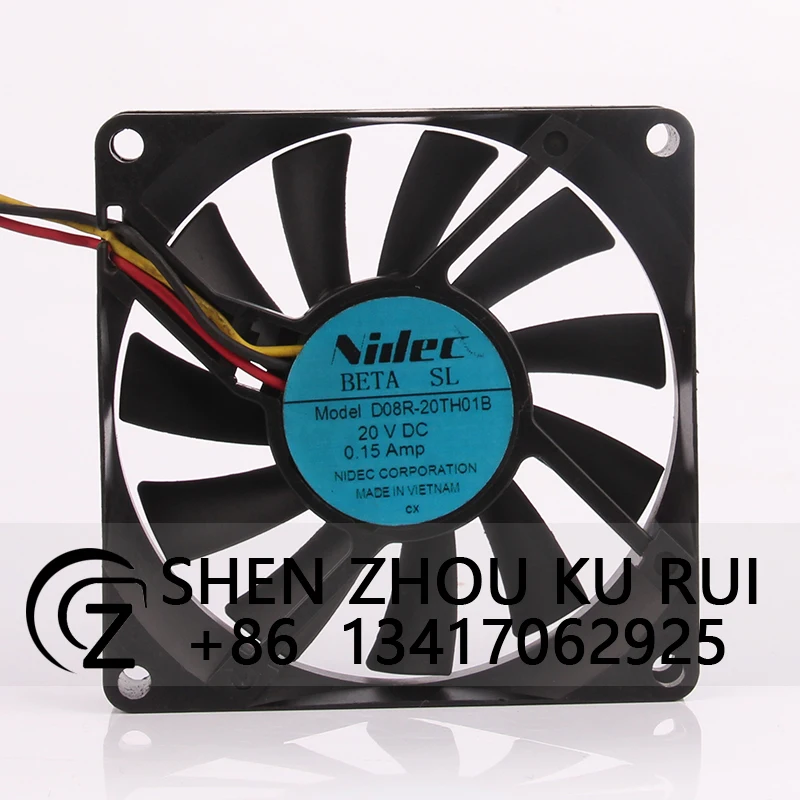 

D08R-2001B Case Cooling Fan for NIDEC12V 24V 48V DC20V 0.15A EC AC 80x80x15mm 8015 8CM Copier Switch Inverter Switch Converter