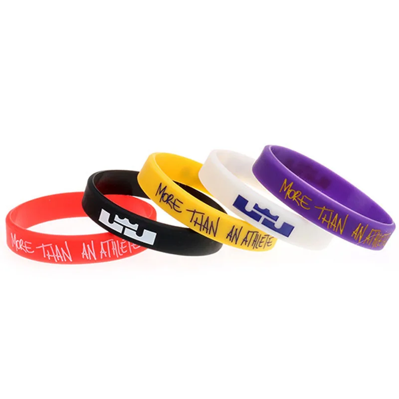

5PCS Basketball Sports Silicone Bracelets&Bangles Letters Wristband Sports Rubber Fashion Jewelry Gifts SH356