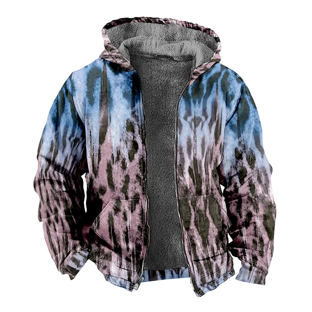 Мужские зимние куртки пальто винтажная хлопковая одежда с леопардовым узором