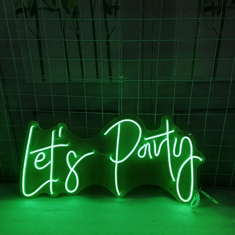 

Lets Party Neon Light Sign for Room Wall Decoration Acrylic LED Light Dance Holiday Birthday Party Wedding Decor Neon Led Sign