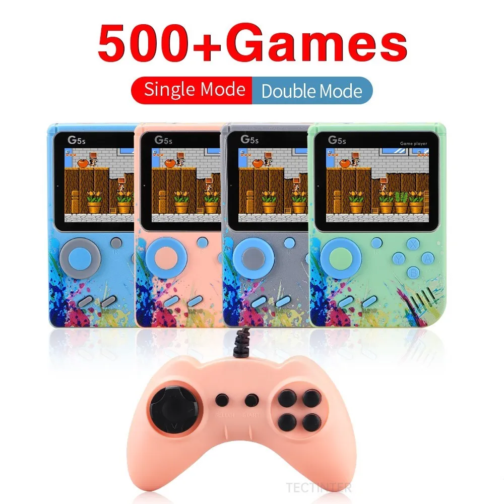 

Retro Video Game Console Mini Portable Handheld Game Player Built-in 500 Games LCD Screen AV Output Support 2 Player Gamepad