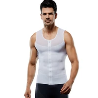 haleychan men powernet body shaper slimming vest chest compression shirt tight undershirt fitness shapewear corset waist trainer