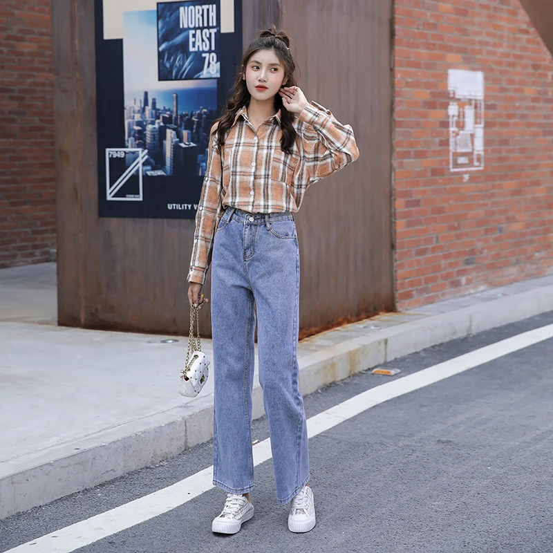 

Fa9012 2019 new autumn winter women fashion casual Denim Pants high waisted jeans womens