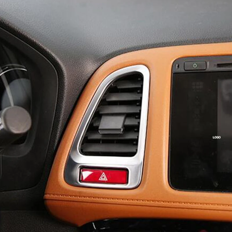 

ABS Plastic For Honda HRV HR-V VEZEL 2015 2016 2017 Car left and middle air outlet Cover Trim Car Styling Accessories