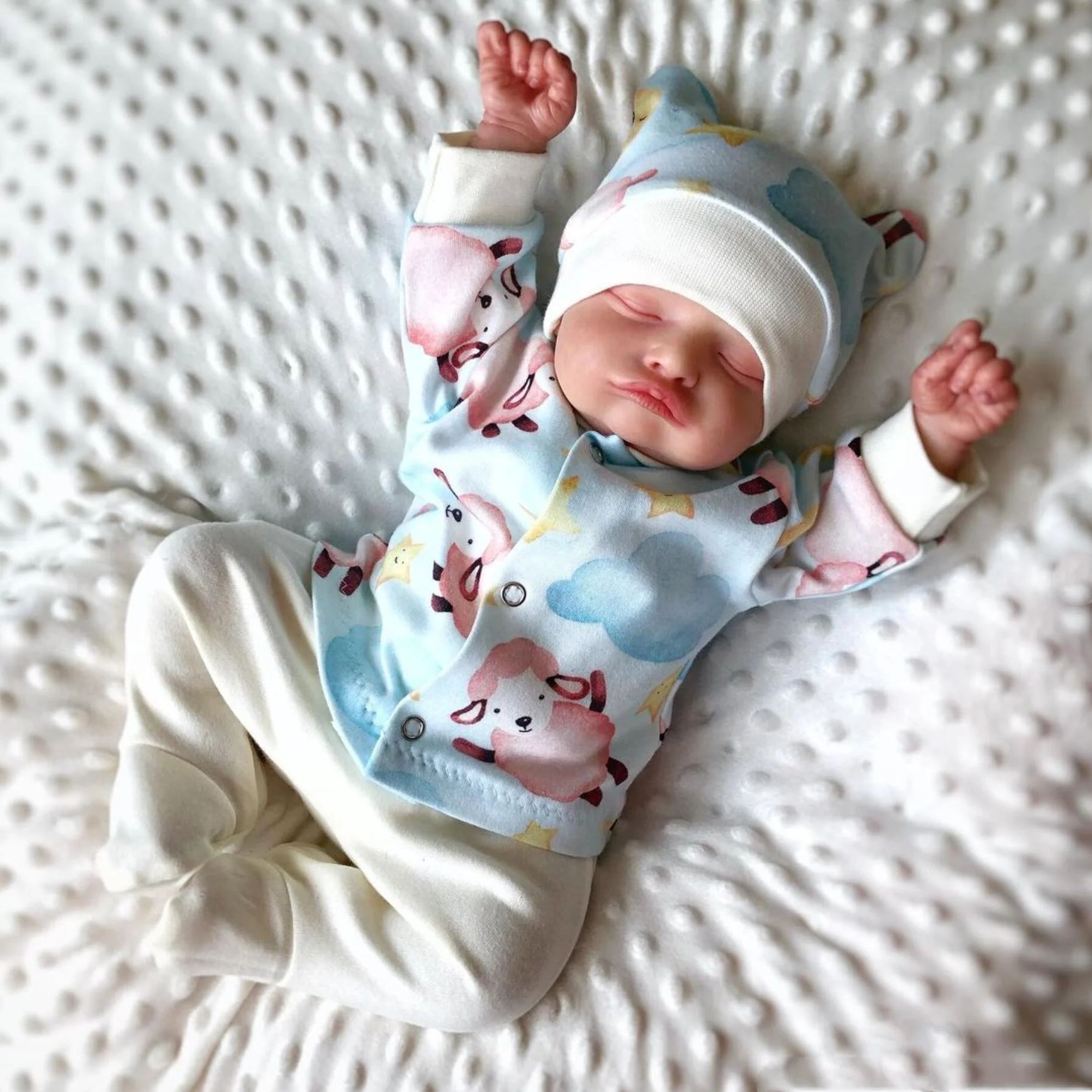 48 СМ Милая Спящая Кукла Реборн с 3D-кожей Видимые вены Виниловые конечности Ткань