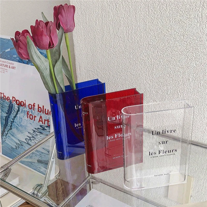 

Book Vase Transparent Book Vase Home Decor Living Room Book Tabletop Acrylic