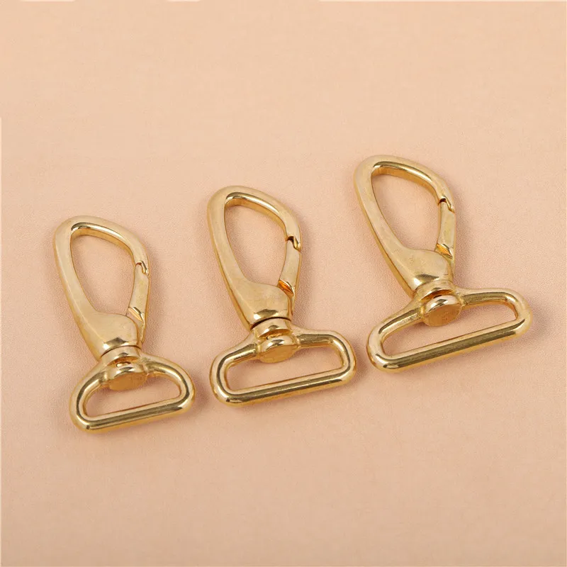 1pcs Solid Brass Snap Hook Swivel Eye Push Gate Trigger Clasp for Leather Craft Bag Strap Belt Webbing Pet Dog Leash Clip |