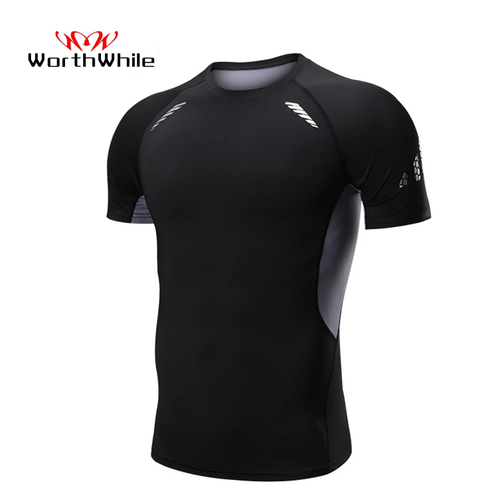 

WorthWhile Sports Compression Shorts Sleeves Tracksuit for Men Quick Dry Wear Running Suit Jogging Gym Fitness Workout Clothes