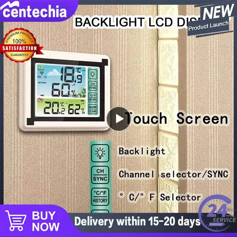 

Color Touch screen Weather Station + Outdoor Forecast Sensor Backlight Thermometer Hygrometer Wireless weather station