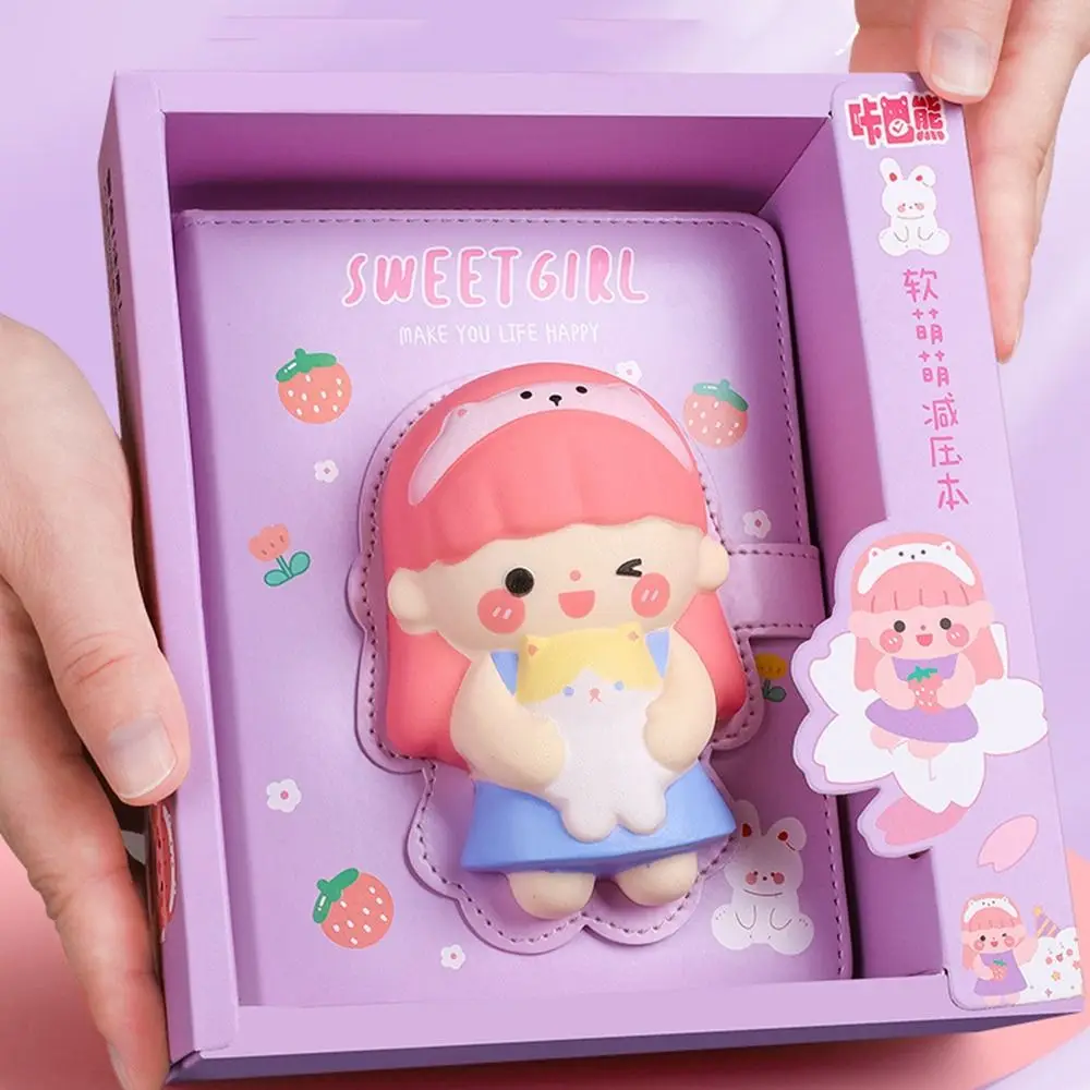 

Relieve Stress Color Page School Stationery Supplies Hand Book Squeeze Toy Magnetic Button Diary Decompression Notebook