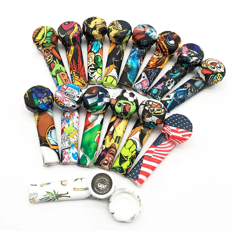 

Smoking Pipe Carrying Filter Tip Silicone Bong Camouflage Color Is Easy To Clean Hookah Gadget Kit Tabaco Weed Accessories