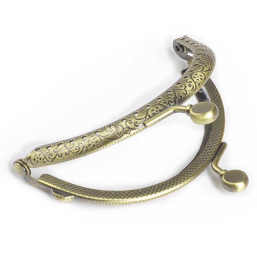 10pcs/lot 8.5cm Metal Purse Frame Handle for Clutch Bag Handbag Accessories Making Kiss Clasp Lock Bronze Tone Bags Hardware