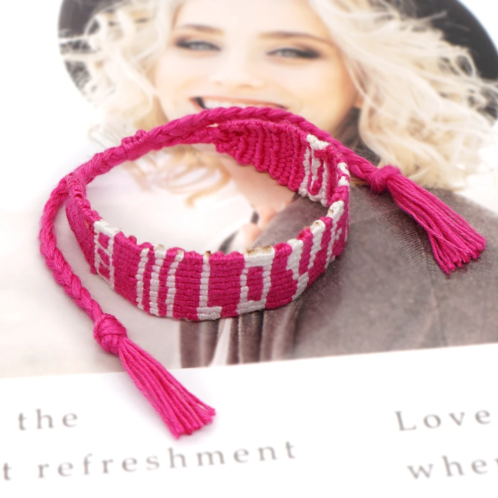 Браслет Go2BoHo женский Плетеный макраме ручной работы с хлопковой нитью пляжный