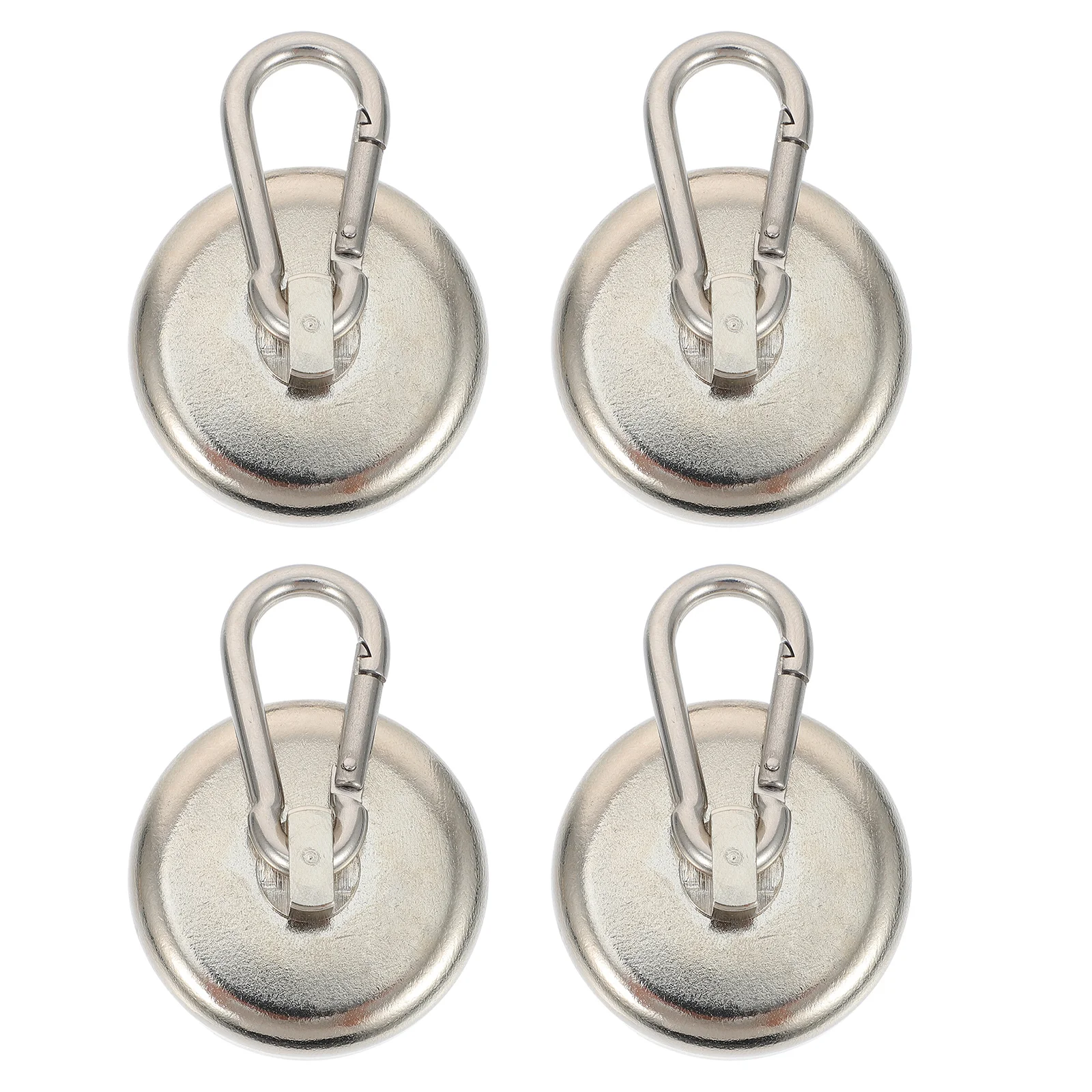 

1 Set 4Pcs Heavy Duty Magnetic Hooks Swivel Carabiner Snap Hooks (Silver)