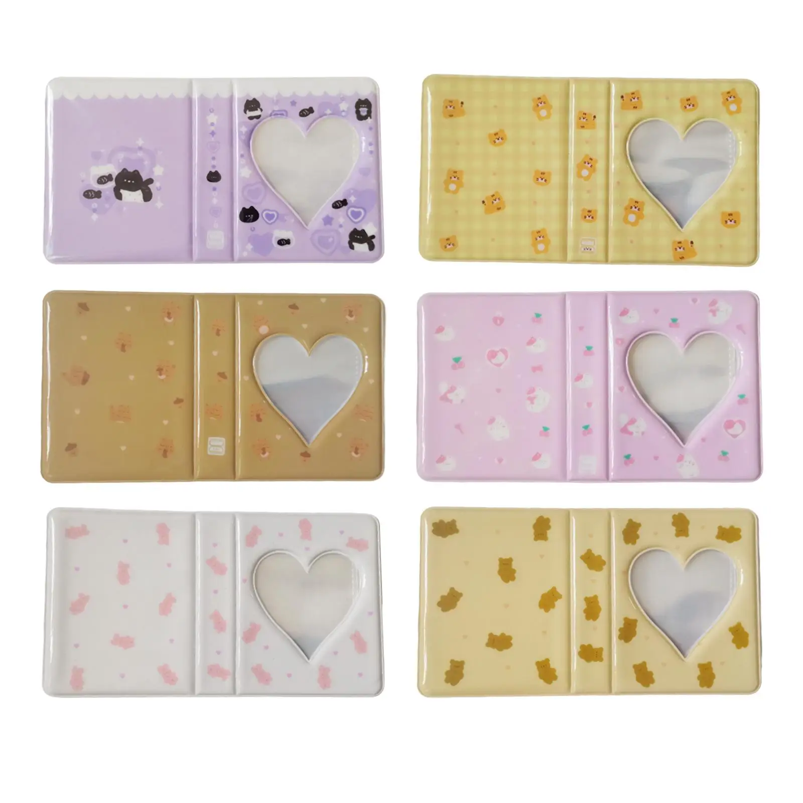 3 inch Photo Album, Love heart Photocard Holder Book, Photocard Sleeves Portable Cute Photo Card Holder for idol lovers Record
